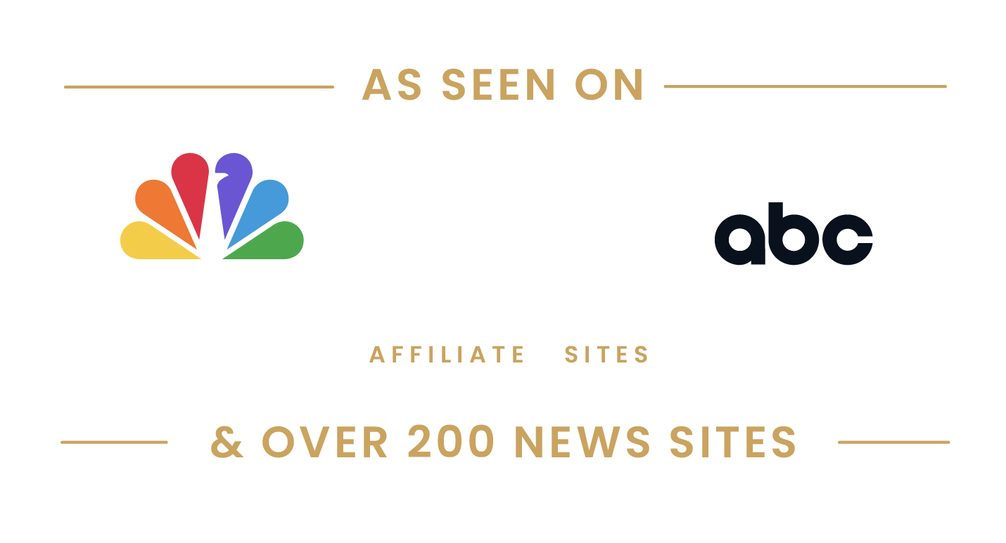As seen on NBC, CBS and ABC affiliate sites and over 200 news sites